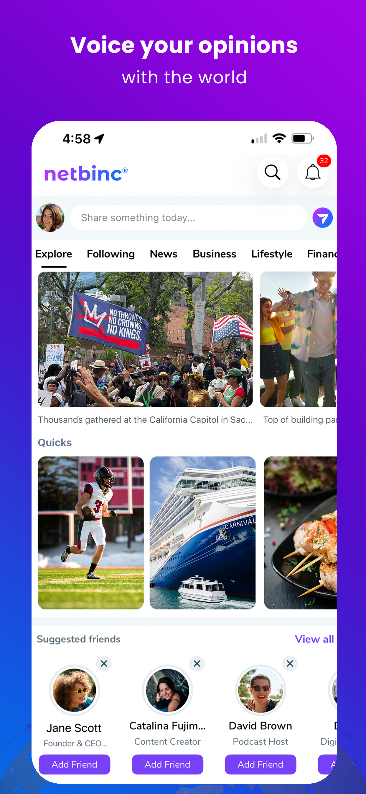 Netbinc: Social, Videos, Chat