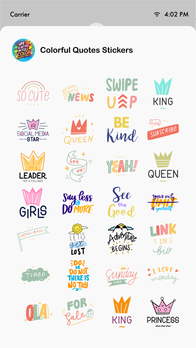 Colorful Quotes Stickers Screenshot