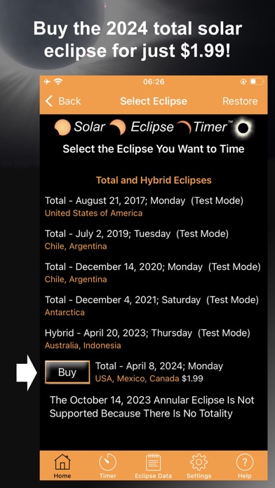 Screenshot 2 of Solar Eclipse Timer App