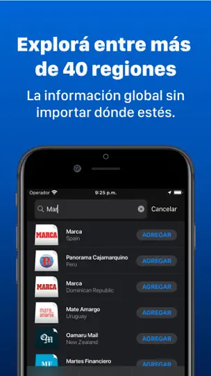 Captura de pantalla de Periódicos Españoles en iPhone 2