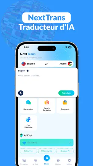 Capture d'écran de Nextrans: AI Traducteur Chat sur iPhone 2