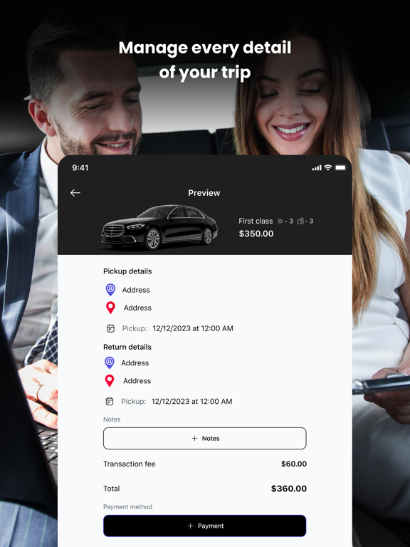 Bookinglane Chauffeur Service iPad screenshot 4 - Travel app