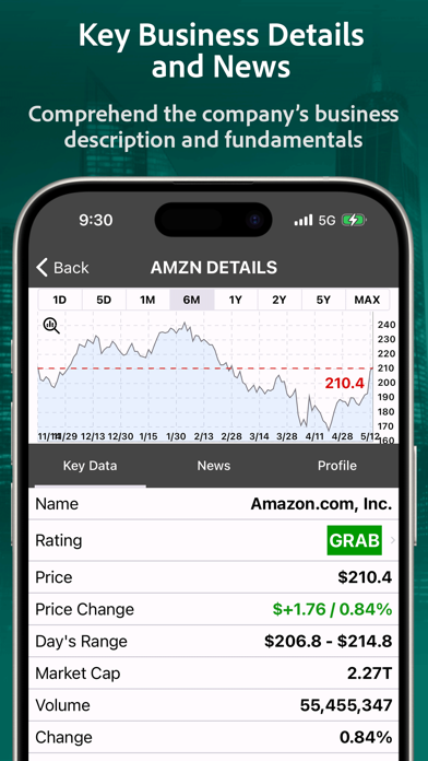 S&P Stocks Ratings & Charts Screenshot