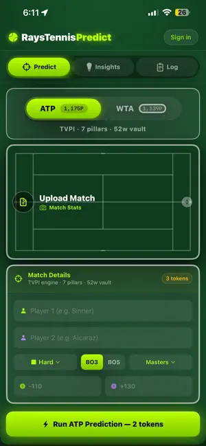 RaysTennisPredict screenshot 1
