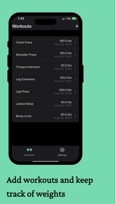 Weights - Gym Progress Tracker Screenshot