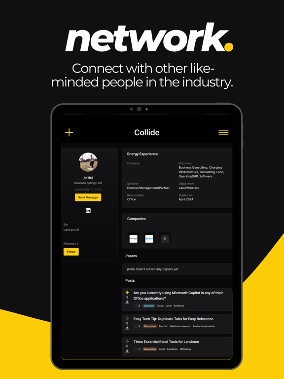 Collide | Digital Wildcatters iPad screenshot 4 - Social Networking app