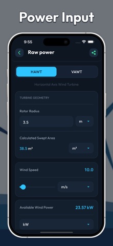 Wind Turbine Calculator. screenshot