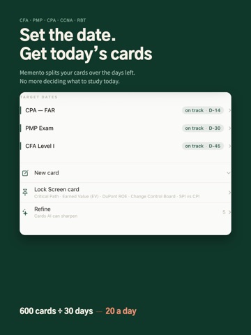 Memento: Exam Flashcards iPad screenshot