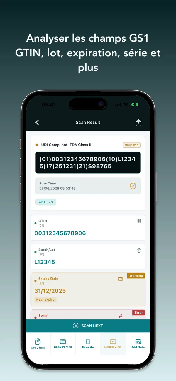 Screenshot #1 pour GS1 Barcode UDI Terrain