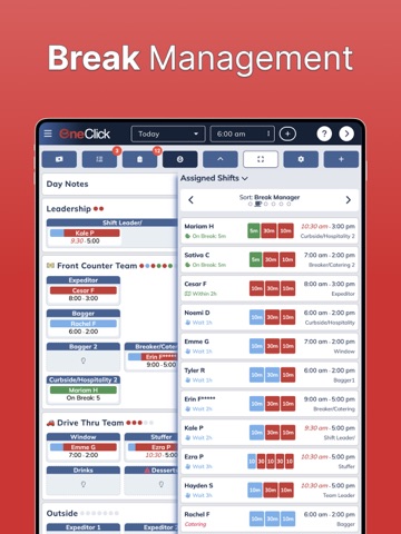 OneClick - Team Manager iPad screenshot