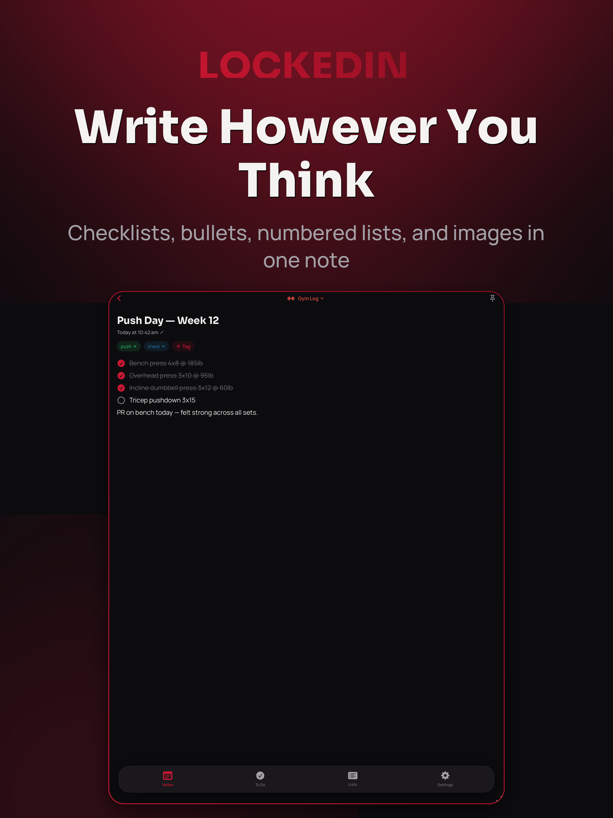 LOCKEDIN: To Do Lists & Notes screenshot 7