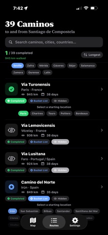 Camino Tracker Screenshot 2 of 5