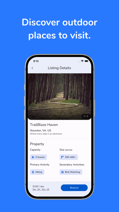 Bluebirding iPhone screenshot 1 - Travel app