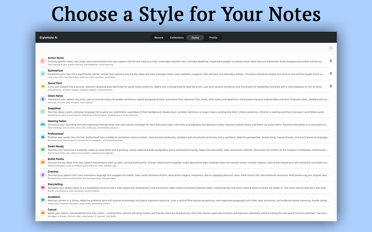 StyleNote AI: Voice to Notes screenshot 20