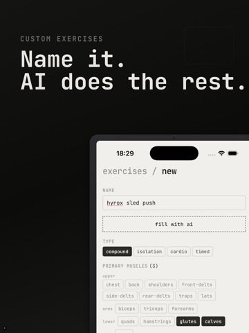 Syntax: AI Workout Log iPad screenshot