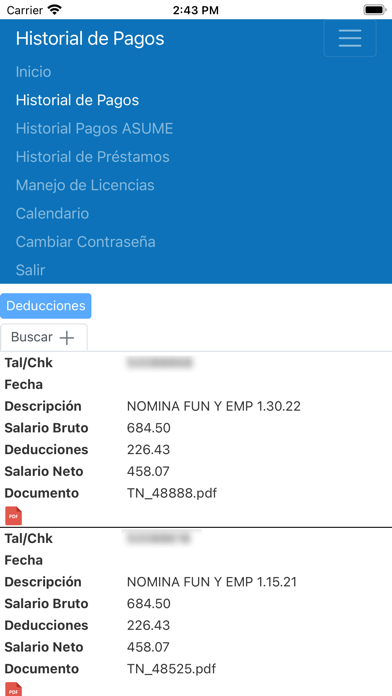 Monet HR Empleado Screenshot