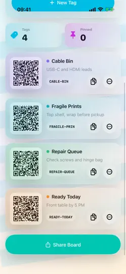 Captura de pantalla de TagKit Studio en iPhone 2