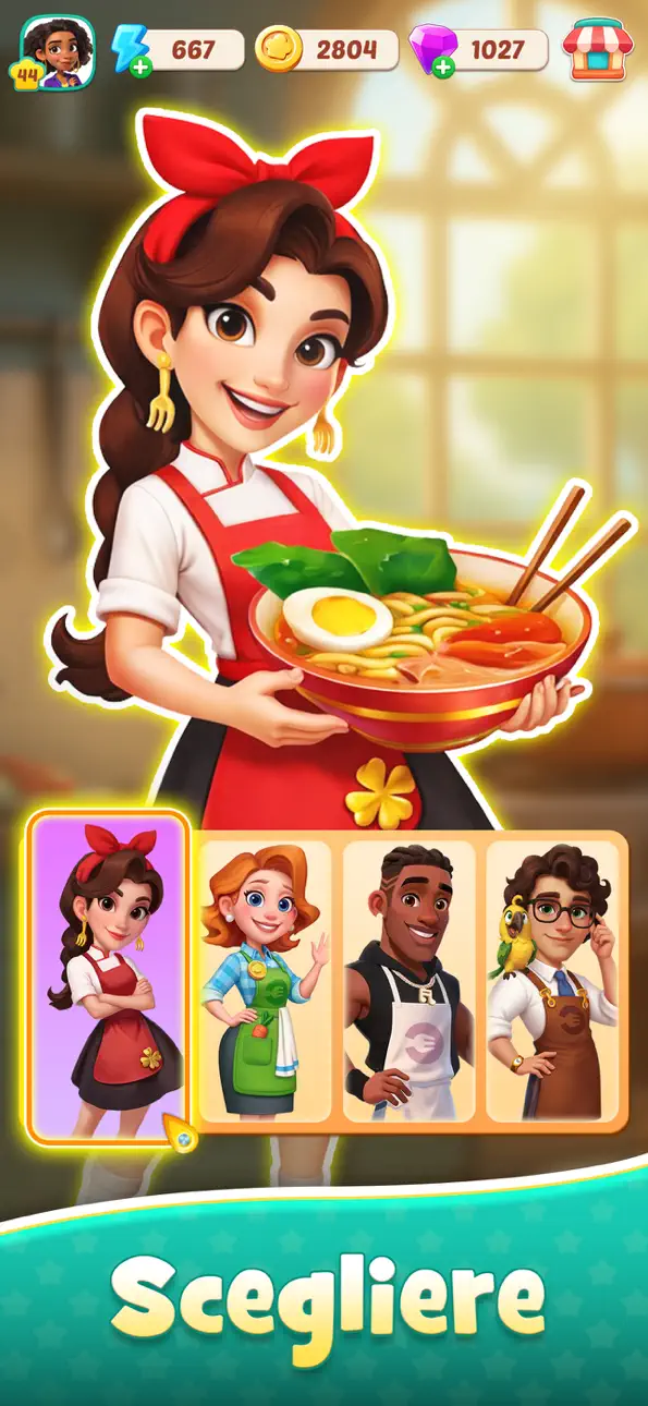 Foodstars: Merge & Cook iOS Mod IPA screenshot 1 - iOS game interface