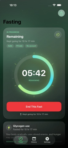 Fasty - IF Fasting Timer App iPhone screenshot