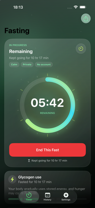 Fasty - IF Fasting Timer App Screenshot 1 of 3