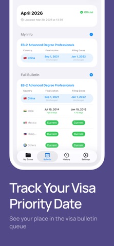 Visa Bulletin & Case Tracker Screenshot 4 of 5