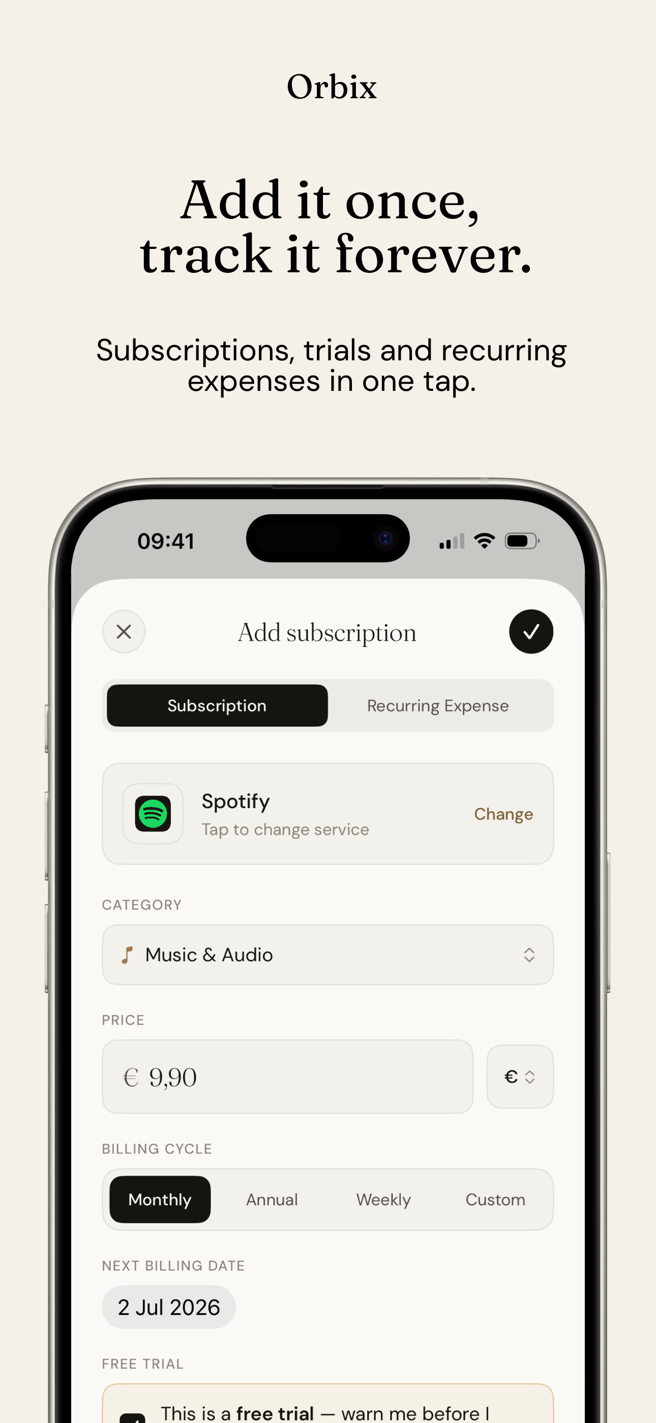 Orbix - Subscription Tracker screenshot 7
