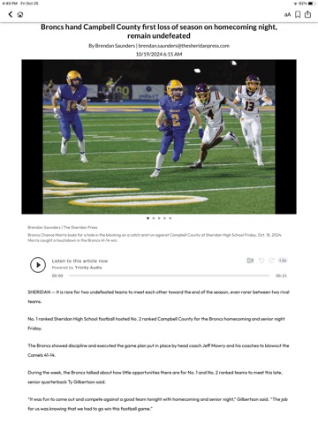 The Sheridan Press iPad screenshot