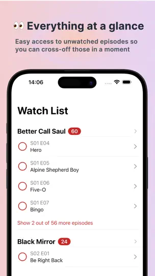 Capture d'écran de TV Show Tracker - TV Club sur iPhone 3