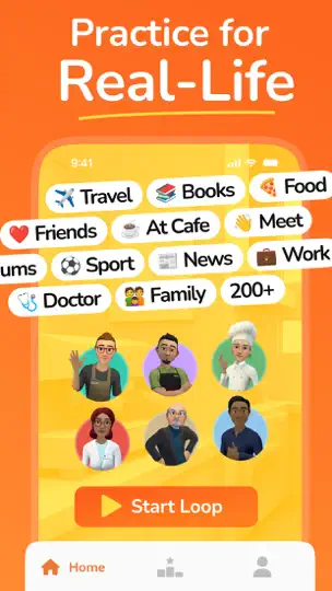 Captura de pantalla de LingoLooper: Juego AI Idiomas en iPhone 5