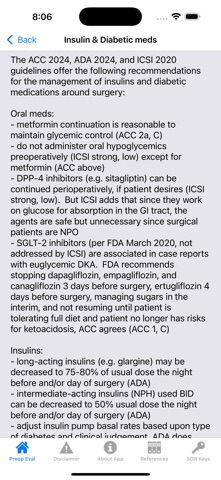 Preop Eval screenshot