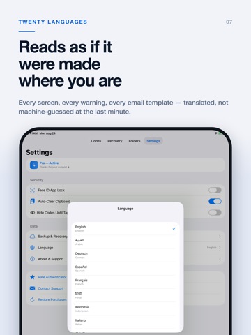 Verity Authenticator: 2FA iPad screenshot
