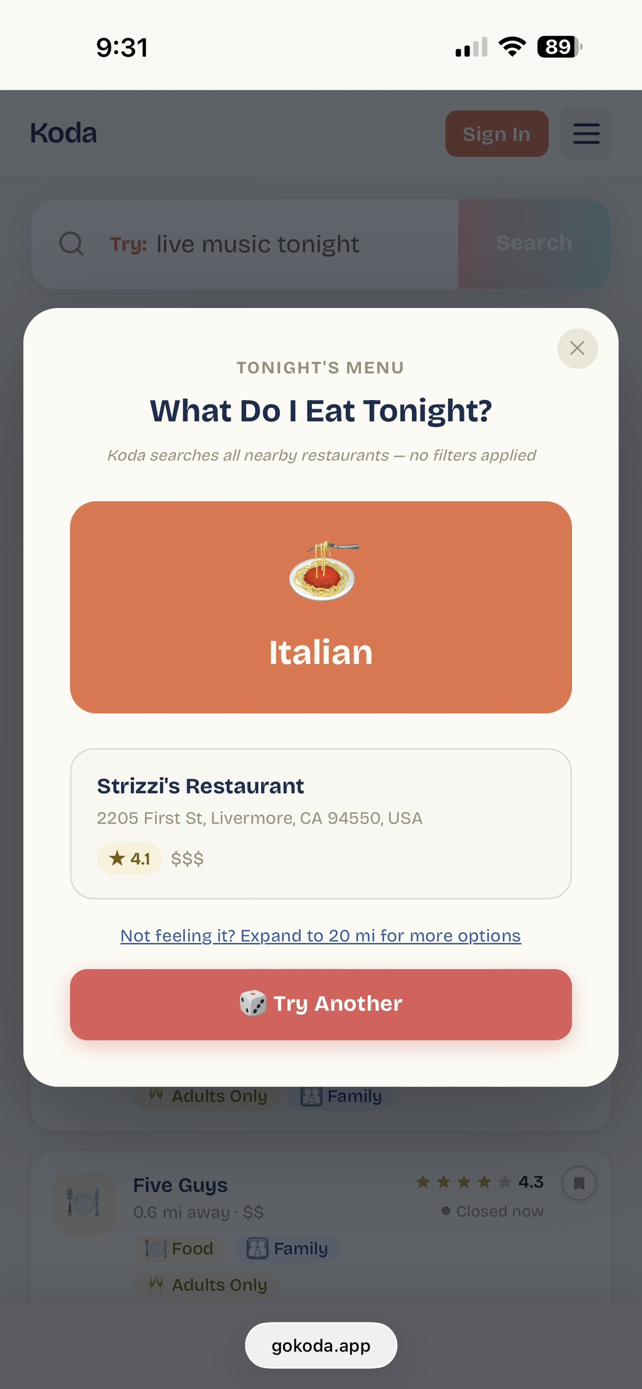 Go Koda: Find Things to Do