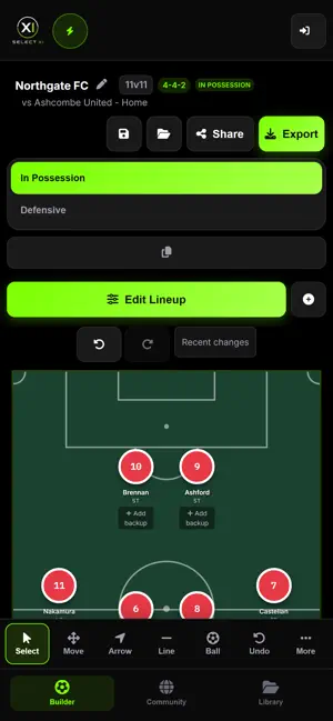 Select XI: Soccer Lineups screenshot 1