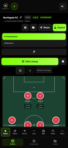 Select XI: Soccer Lineups Screenshot 1 of 3