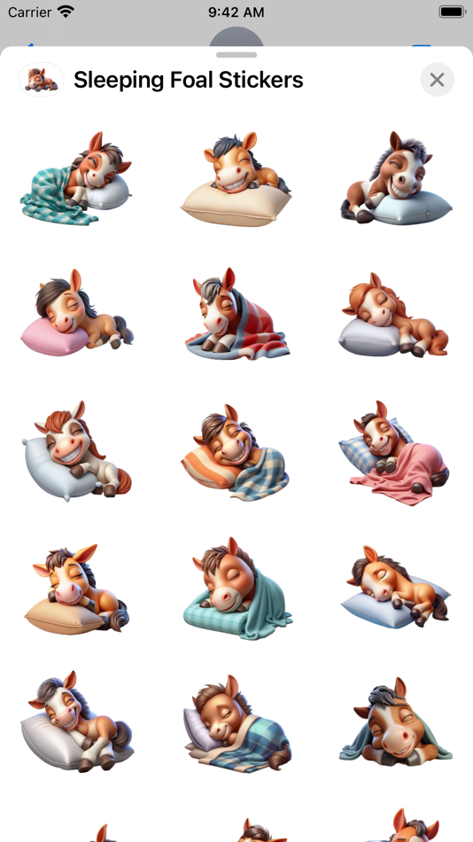 #1. Sleeping Foal Stickers (iOS) بواسطة: Paul Scott