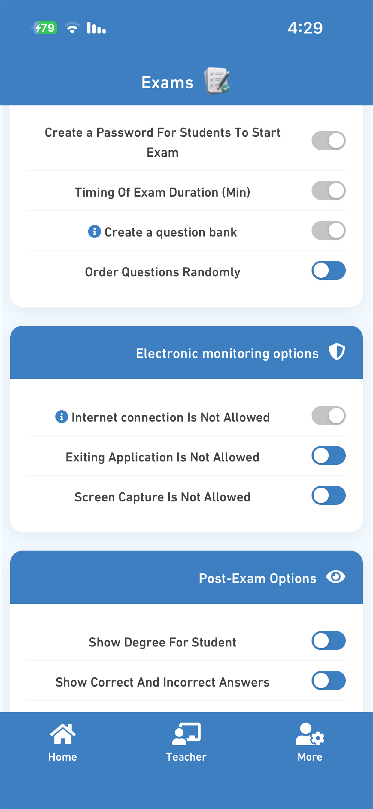 E-exams screenshot 4