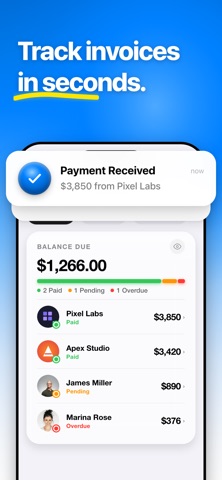 Payvoice - Invoice Maker PDF iPhone screenshot
