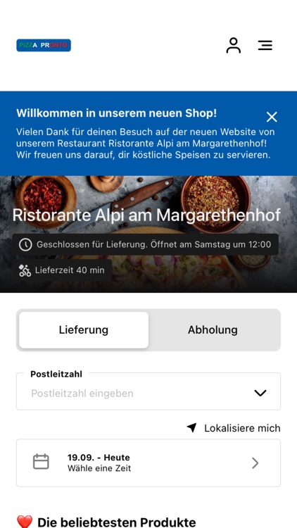 Restaurant Pizza Pronto