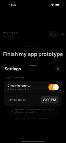 One Goal: One Week Screenshot 8 of 8
