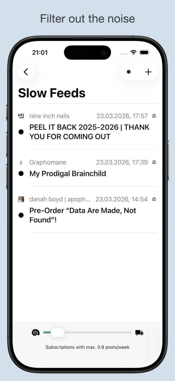 Screenshot #1 pour Slow Feeds