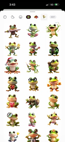 Hopping Frog Stickers iPhone screenshot