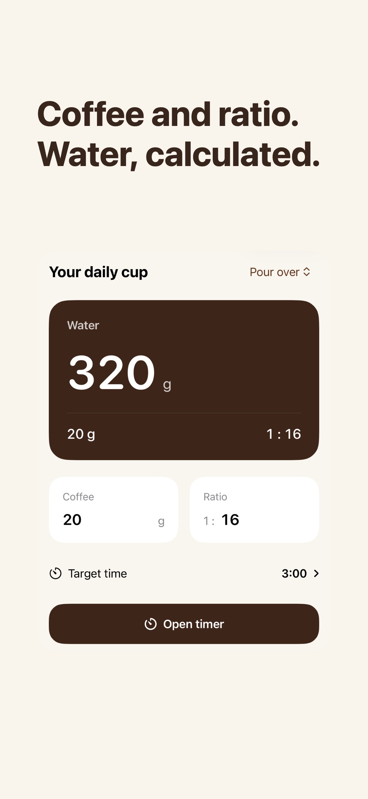 Screenshot 1 of Coffee Pour Ratio