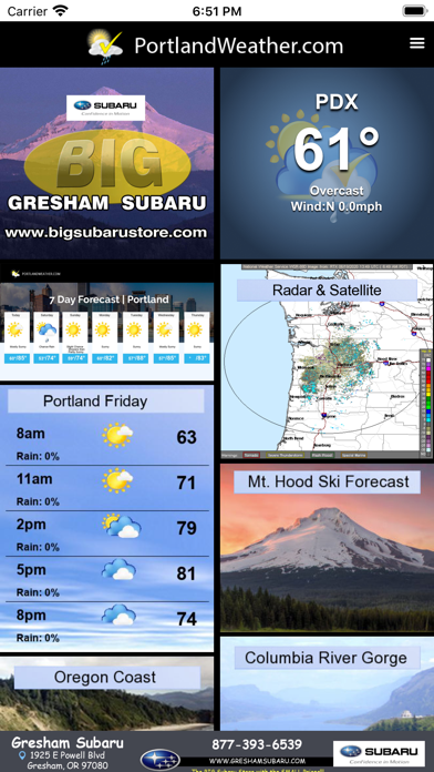 Screenshot #1 pour Portland Weather App