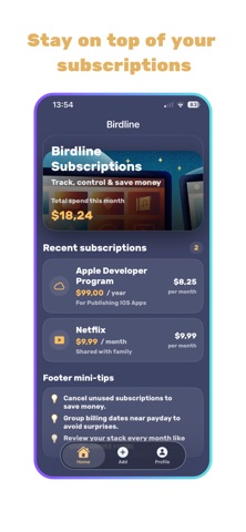 Birdline Subscriptions Screenshot 1 of 4