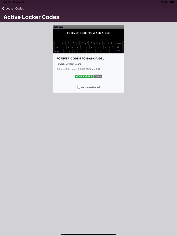#3. Locker Codes (iOS) بواسطة: Ryan Russel