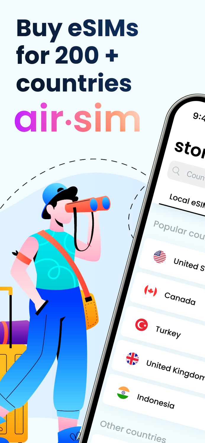 Air Sim Global eSIM Phone Hub