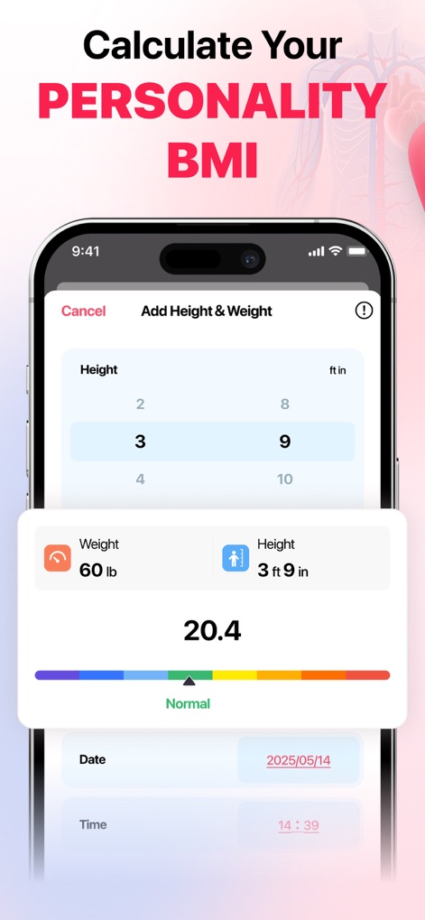 Heart Rate Monitor: For health - Learn how this app provides intuitive input fields for height and weight measurements, offering an instant calculation and visual display of BMI.