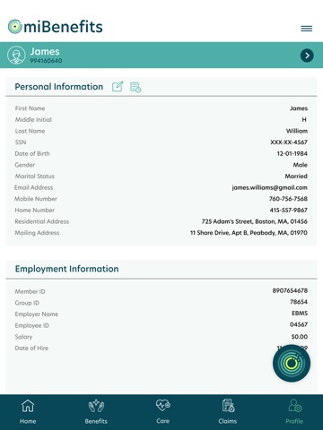 i360 miBenefits iPad screenshot