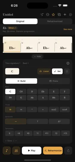 Captura de pantalla de Reharmonizator en iPhone 1