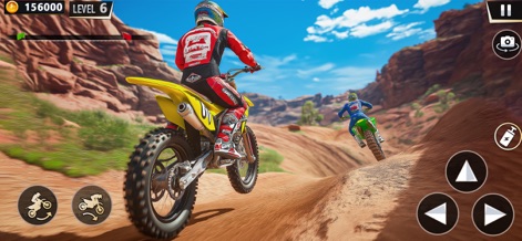 Dirt Bike Racing Simulator 3D - Esta ferramenta destaca a emoção dos saltos de bicicleta em um terreno rochoso acidentado, com dois pilotos navegando pela pista.